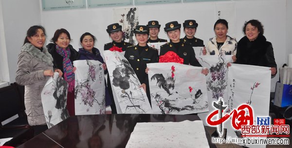 徐州市听雨轩女子书画院画家精美画作部队赠老兵